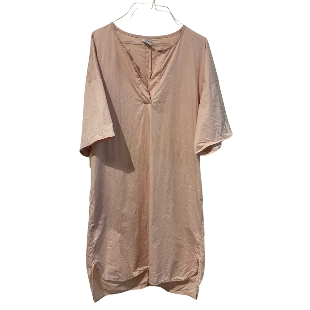 Peserico Pink Cotton Blend V-Neck Tunic Dress Italy Size 42 Minimalist